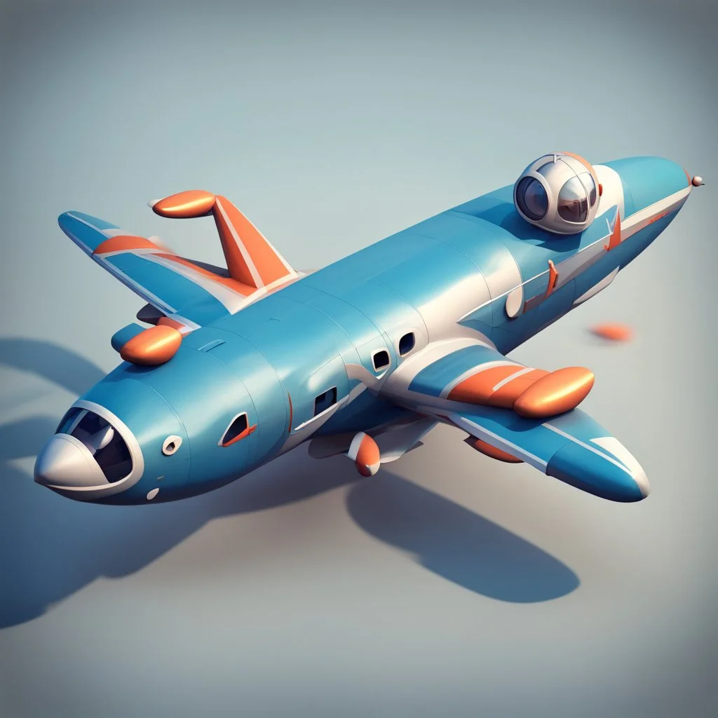 plane stylized 3d