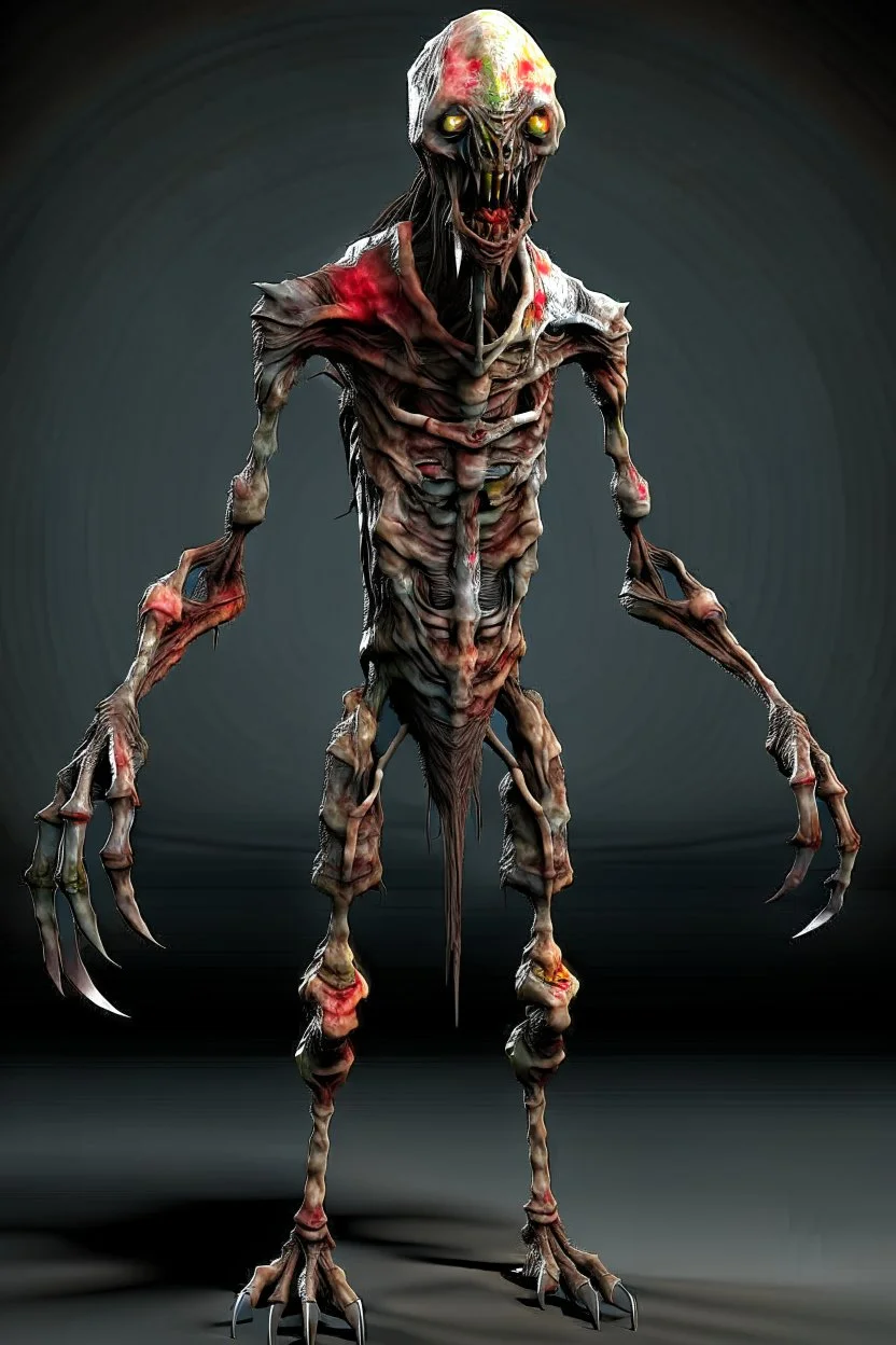 humanoid monster for a horror , silent hill style, creepy, 3d model, t-pose, full lenght