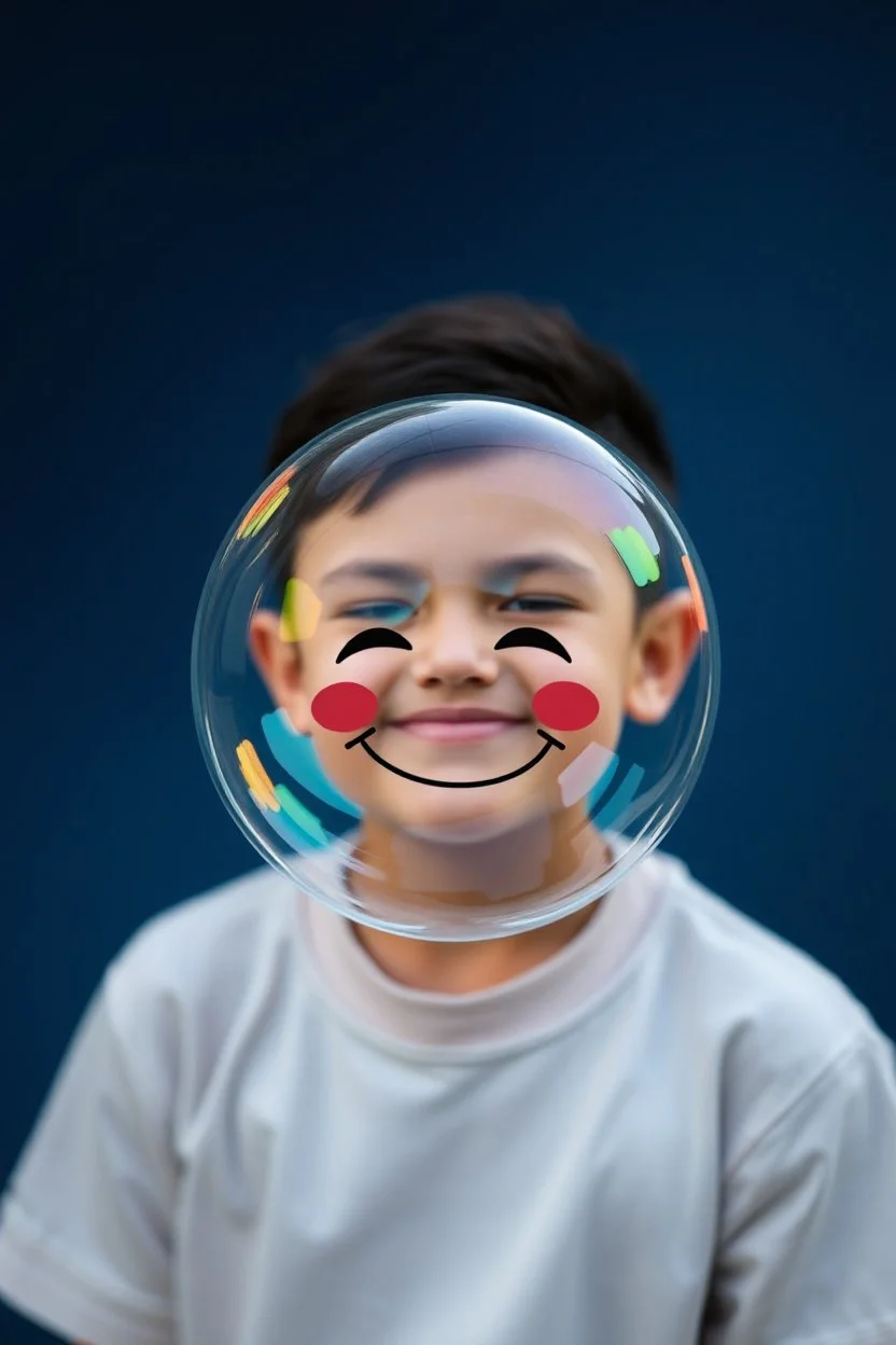 bubble with an embarrased smile