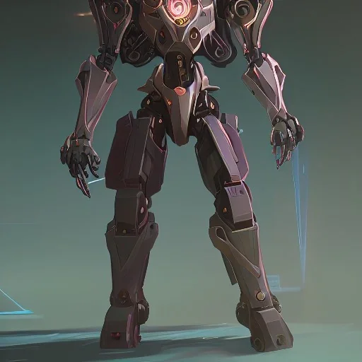 Mecha with metal spider legs his hands are machine guns. Driver is animal