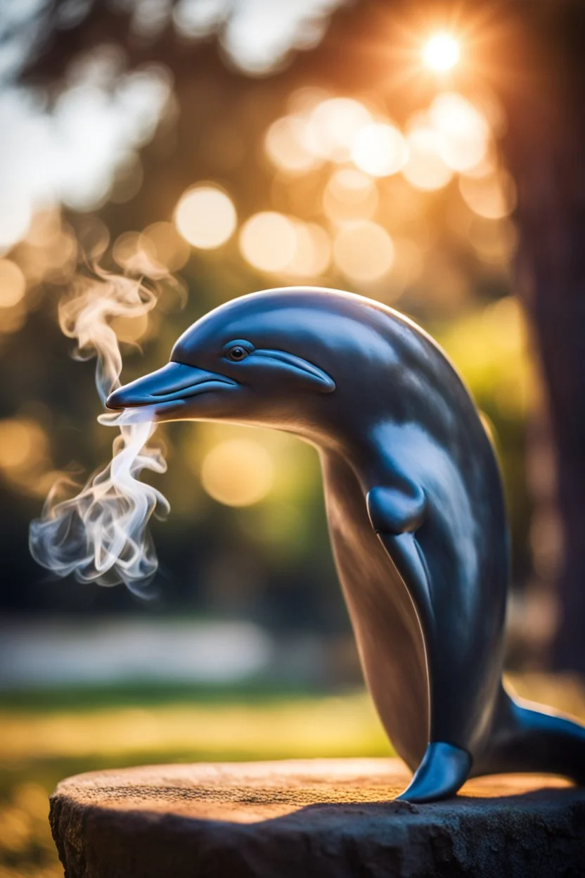 dolphin lundgren smoking pipe in a park, bokeh, downlight, prize winning, depth of field, in the style of ivo caprino, backlight, aura