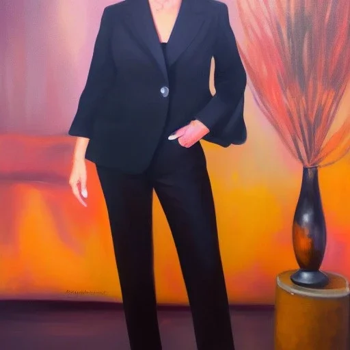 Full body portrait, painting, medium shot lady style of Debbie DeWitt