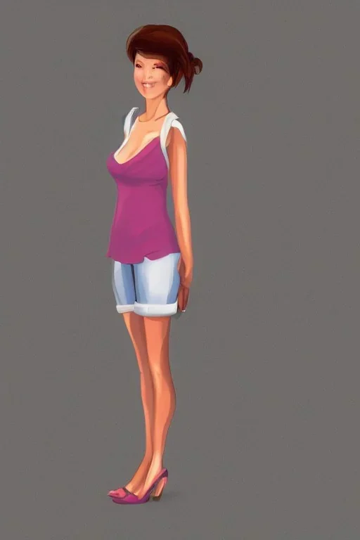 Portrait lady, full body shot, full-color long shot Studygram