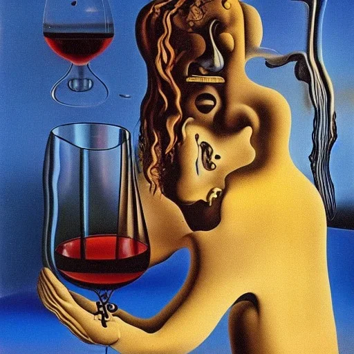 Drinking wine by Salvador dali