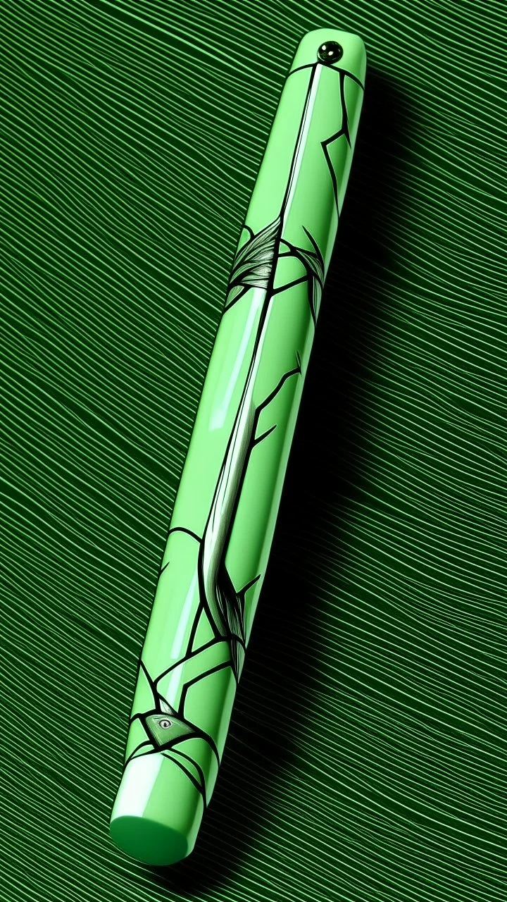 A mint colored speedy wand painted by MC Escher