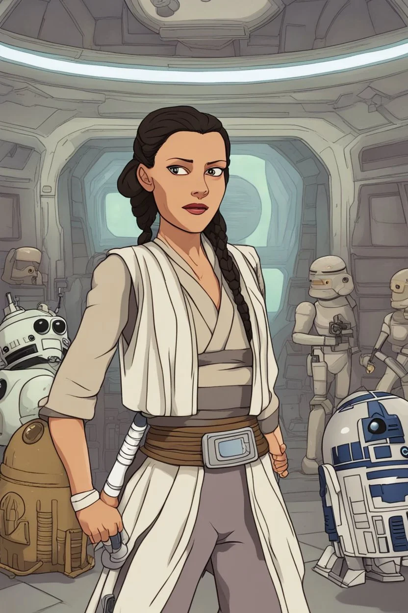 [Leela, Futurama] Leela as Rey in Star Wars