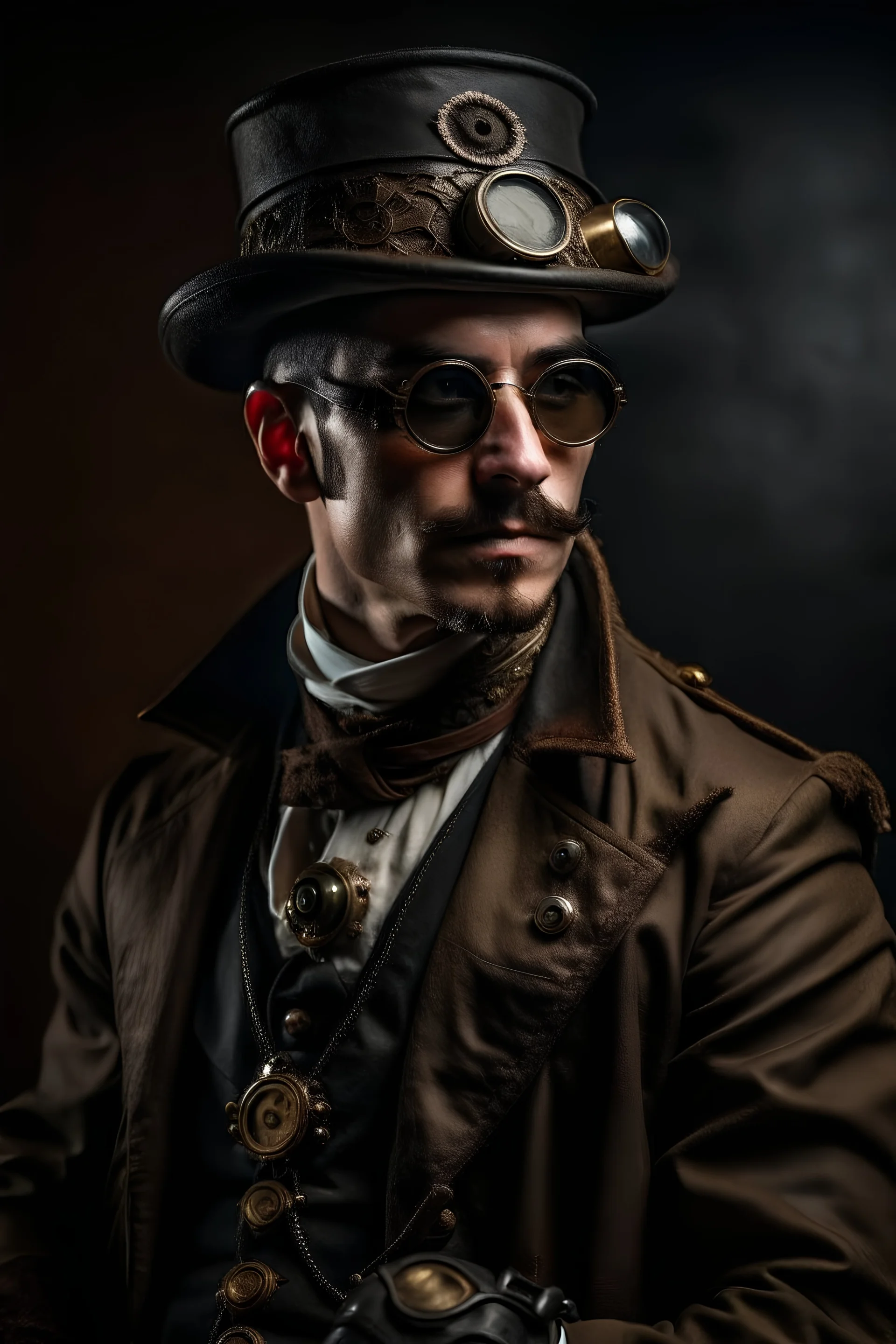 A man in steampunk clothes