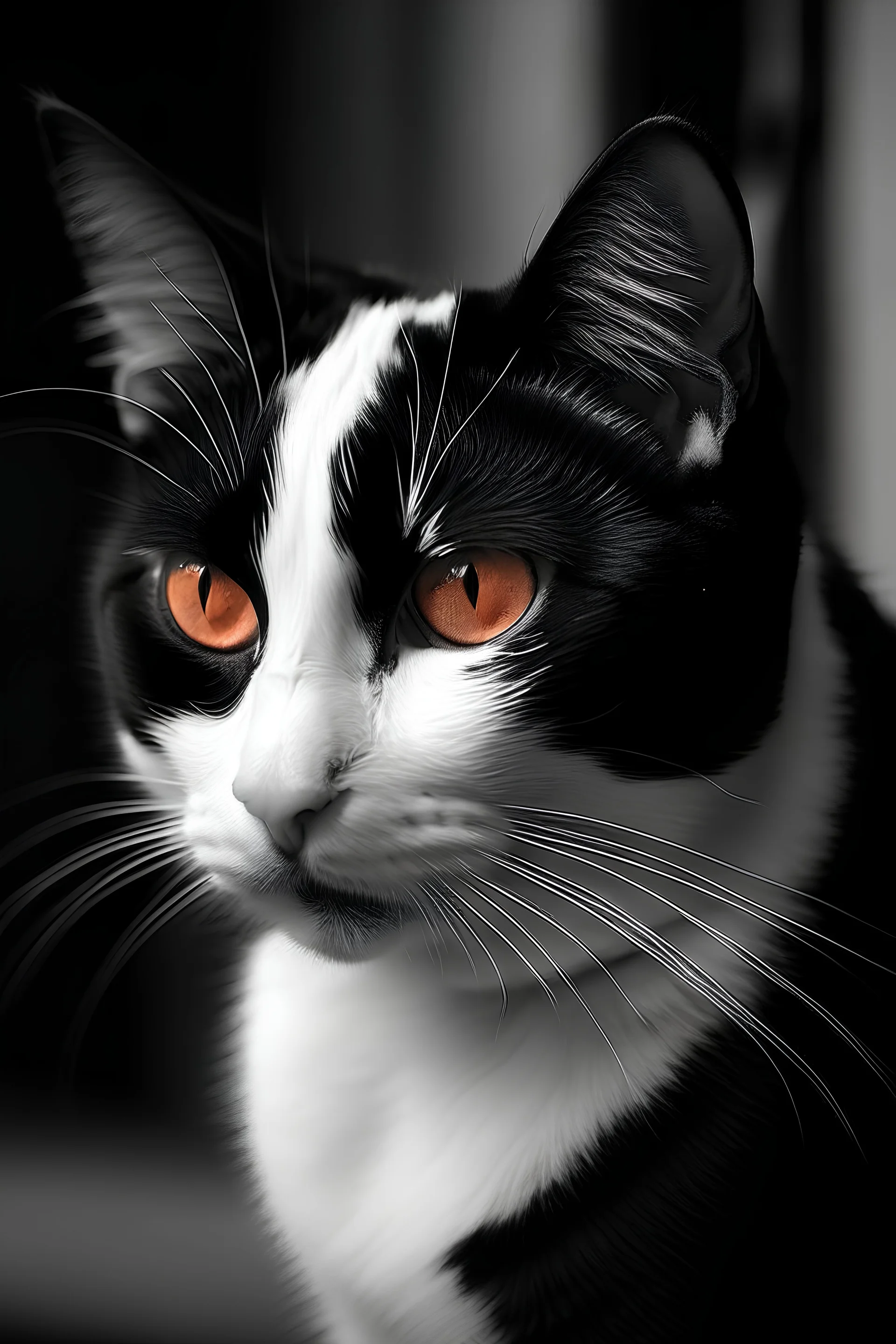 black and white cat