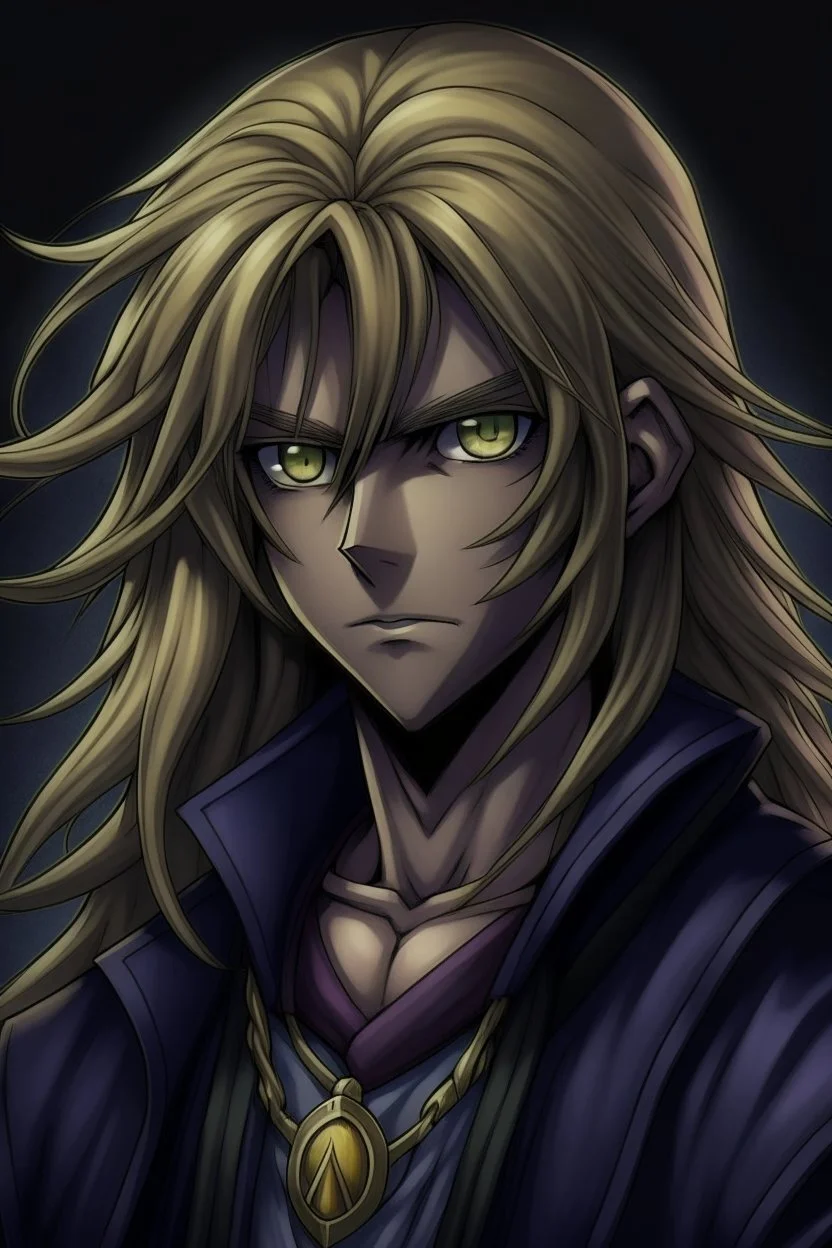 Portrait of Marik Ishta, from Yu Gi Oh anime, dark style