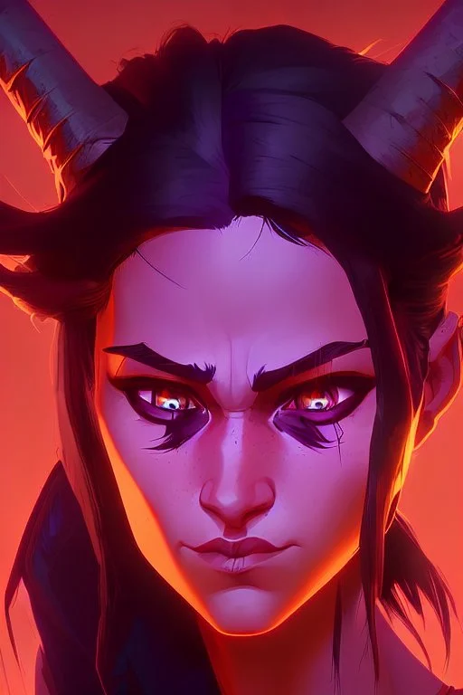 bright red glowing eyes, clean soft face