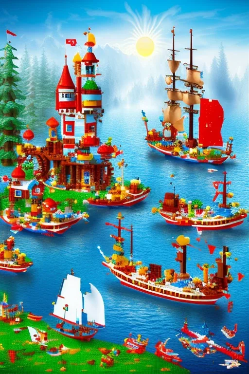 kids lake lego world