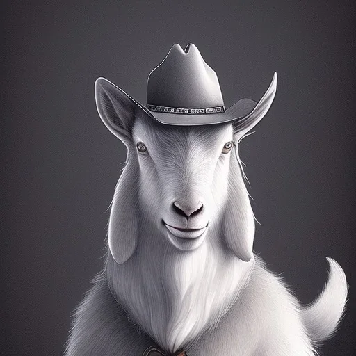 western goat anthromorph young man with a cowboy hat in the style of redwall