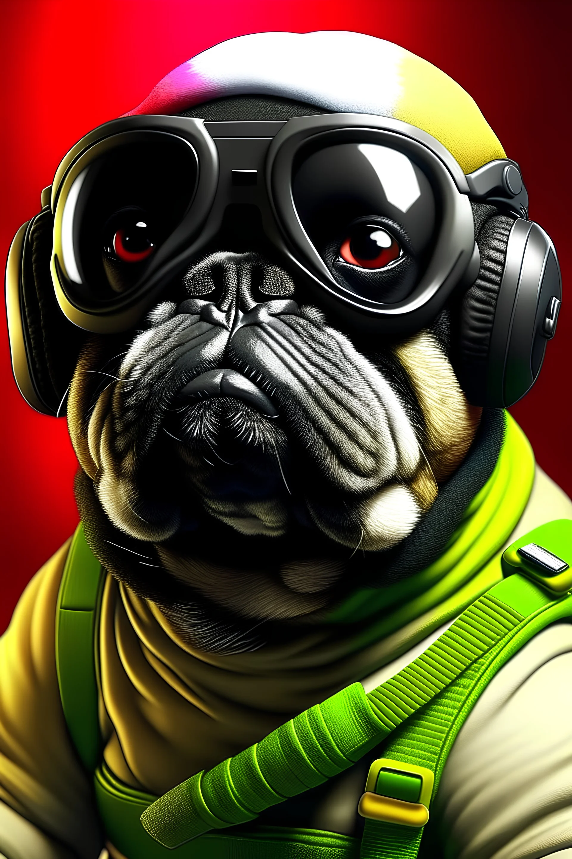 glaz from Rainbow Six Siege as a pug