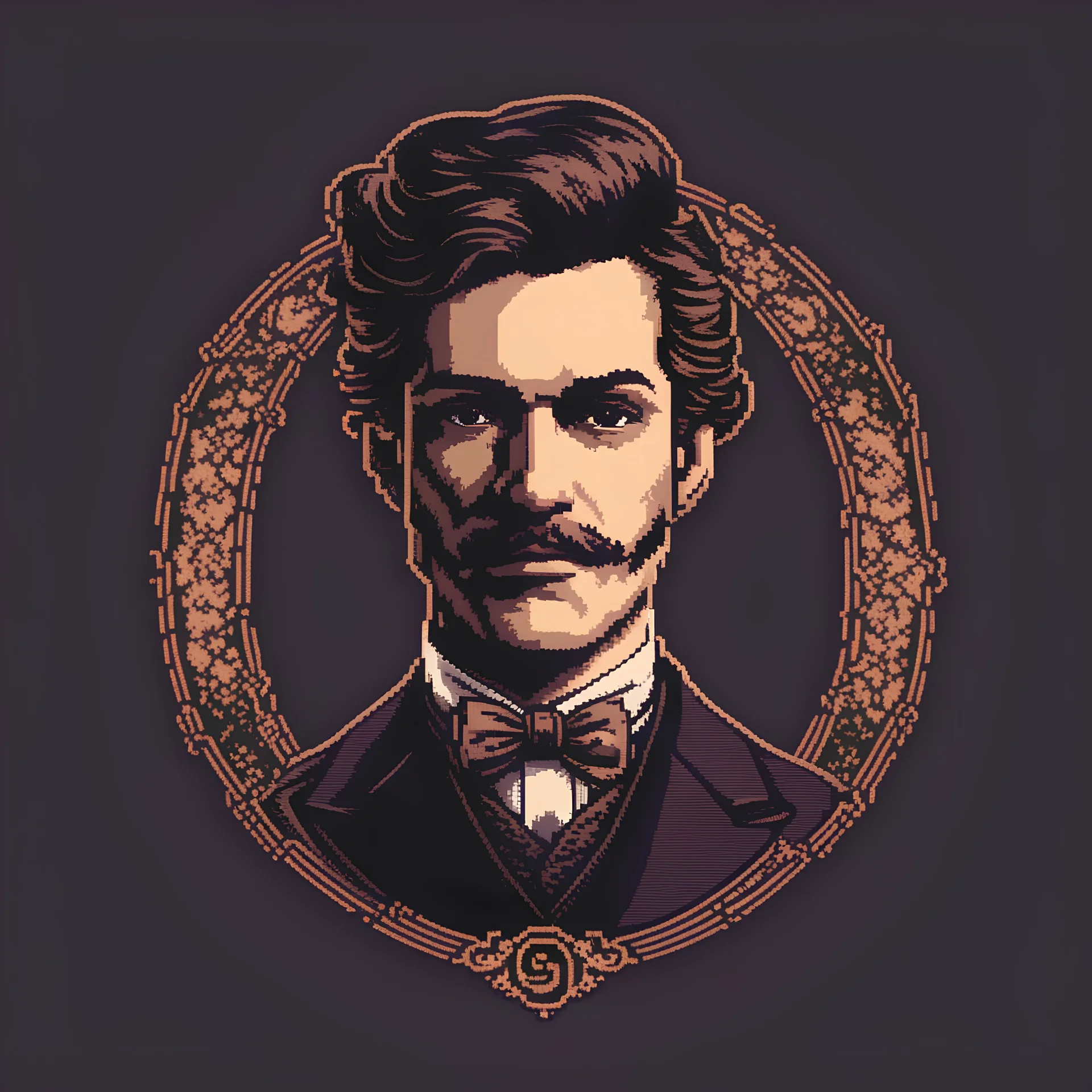 victorian male portrait 8 bit logo