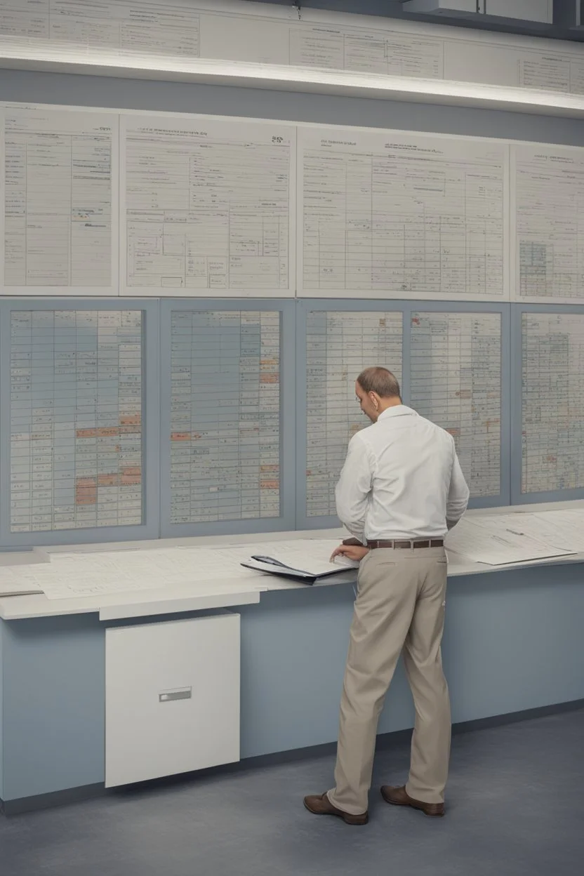 operators looking at a huge maintenance schedule