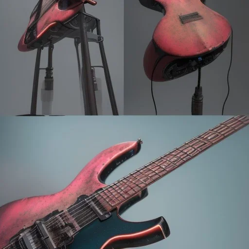 Cyberpunk GUITAR, hyper realistic