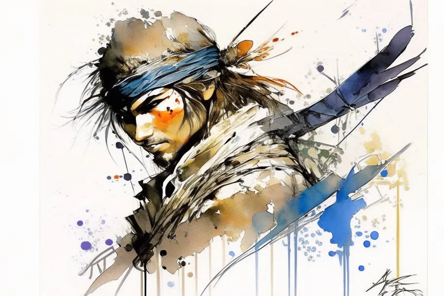 Sparrow watercolour Yoji Shinkawa in style high_quality_art. Ru dalle