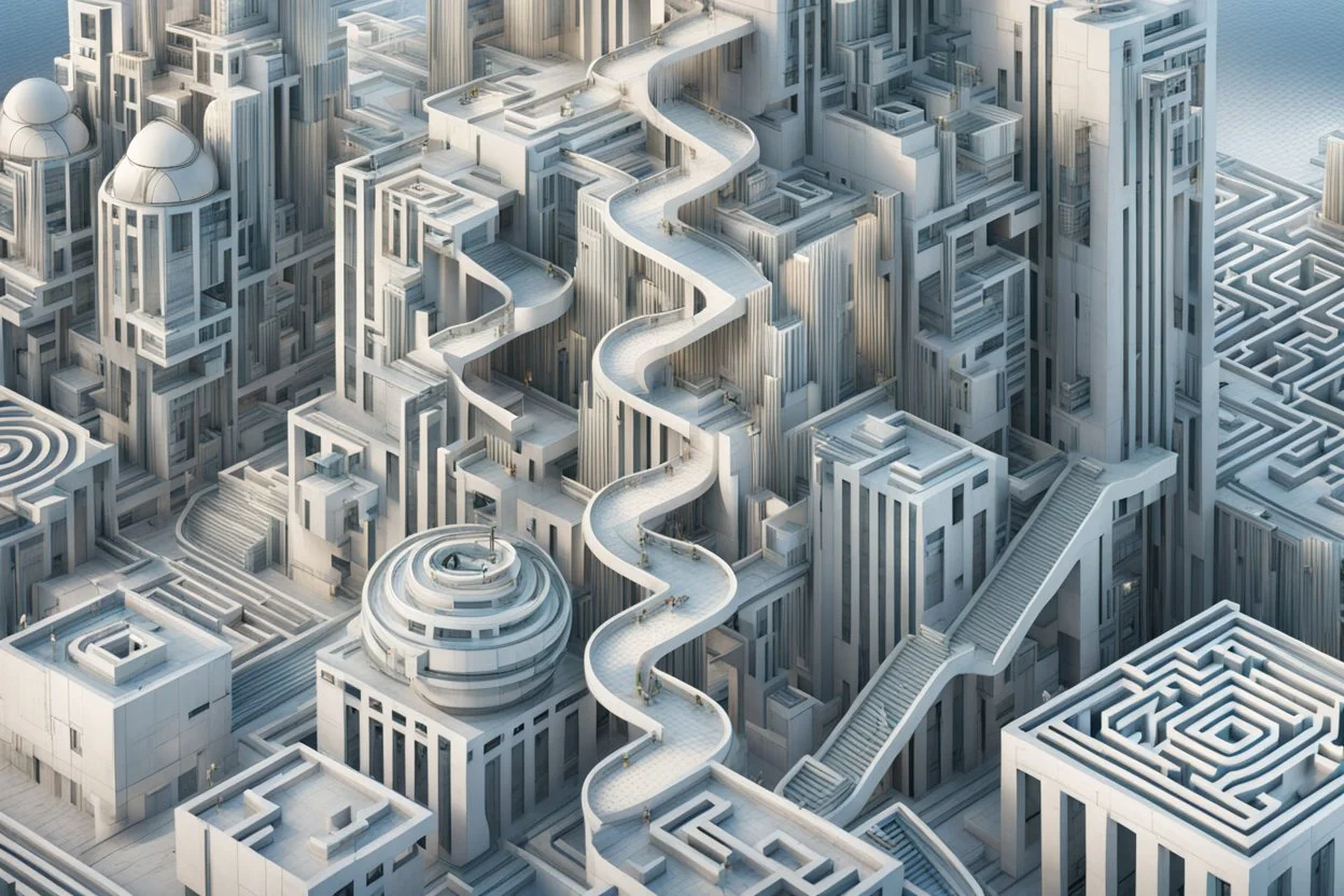 futuristic multi-dimensional maze