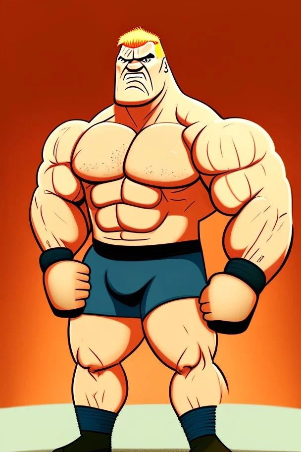 Brock Lesnar American wrestler cartoon 2d