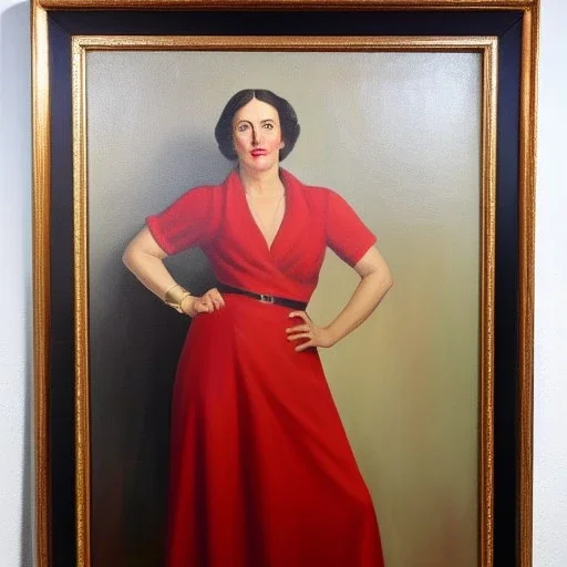 Full body portrait, painting, medium shot lady Socialist Realism