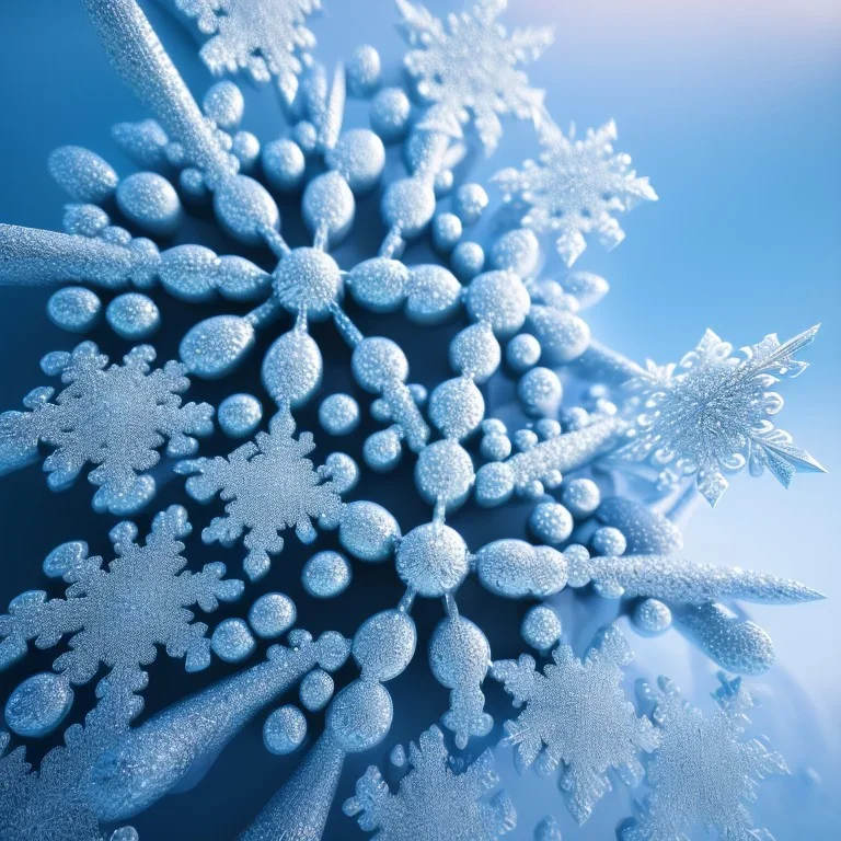  octane render, 8k high detail, snowflake, macro photography