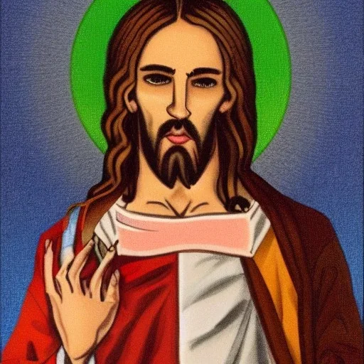 Jesus with a red band on his forehead