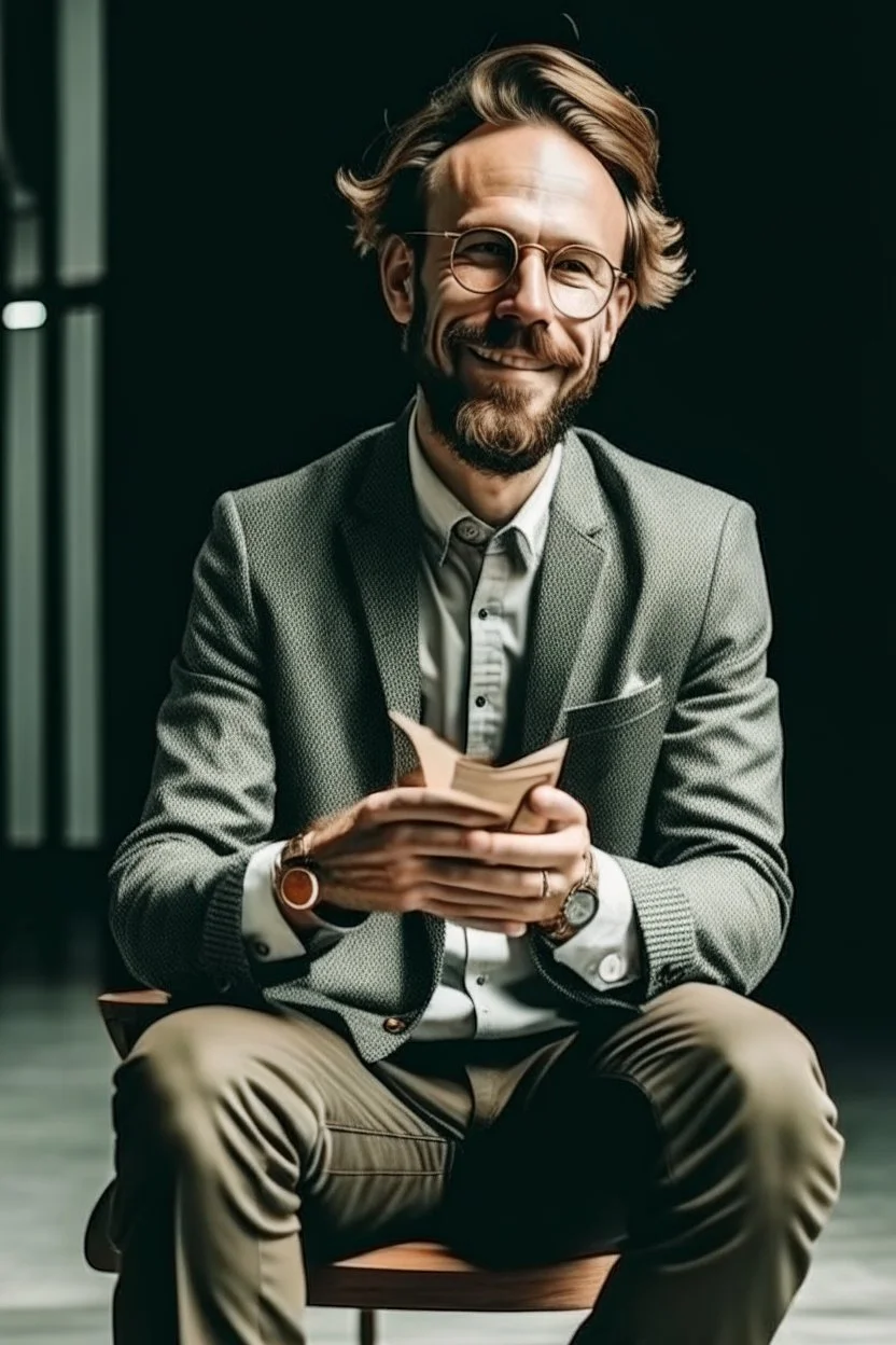 a man sitting on a chair