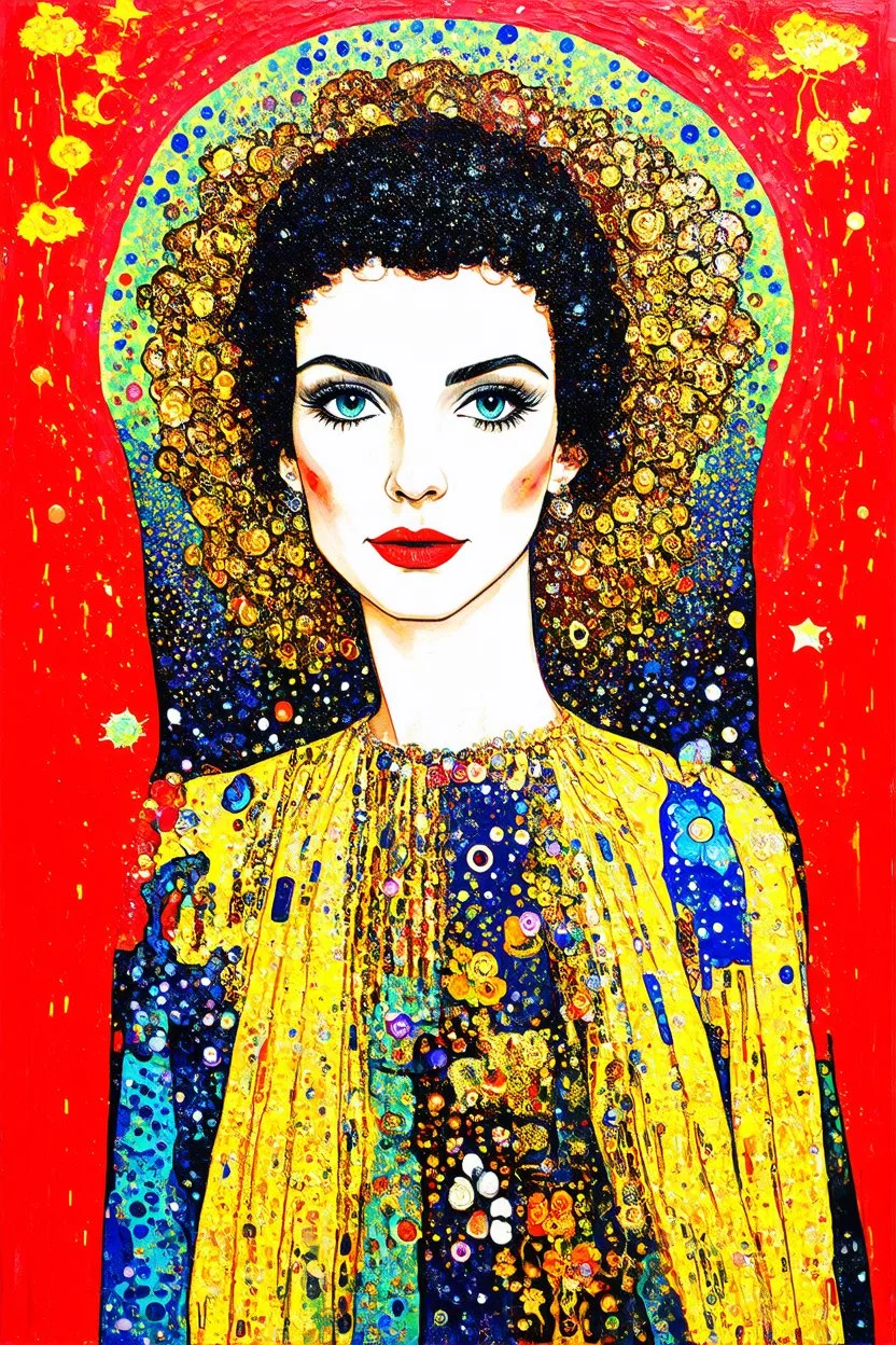 The Soul's vision; Celestial Lowbrow Pop-Art with a palette in the style of Gustav Klimt