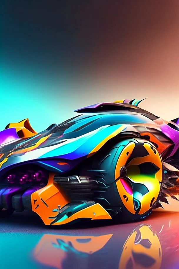 A combination of ultra-advanced car and crazy Max fighter, super sporty, with color and nano technology