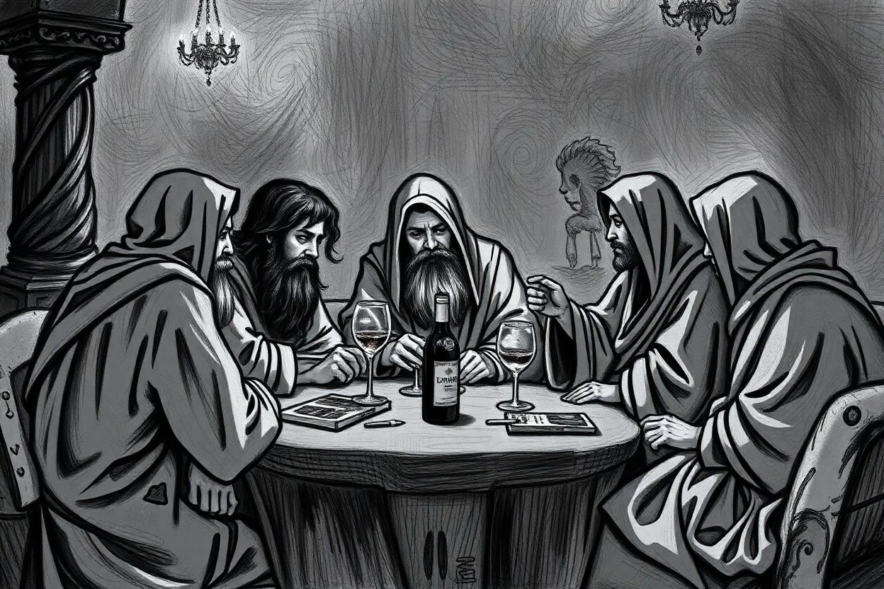All the companions agreed, they were lost, one by one they were humiliated, we were drunk on a bottle of wine in the assembly of the deceased, they left before the time.