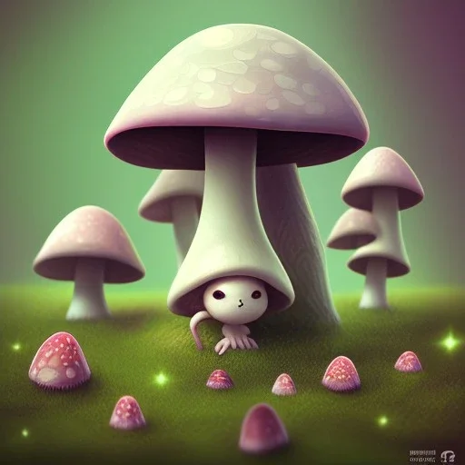 cute mushroom with cute face