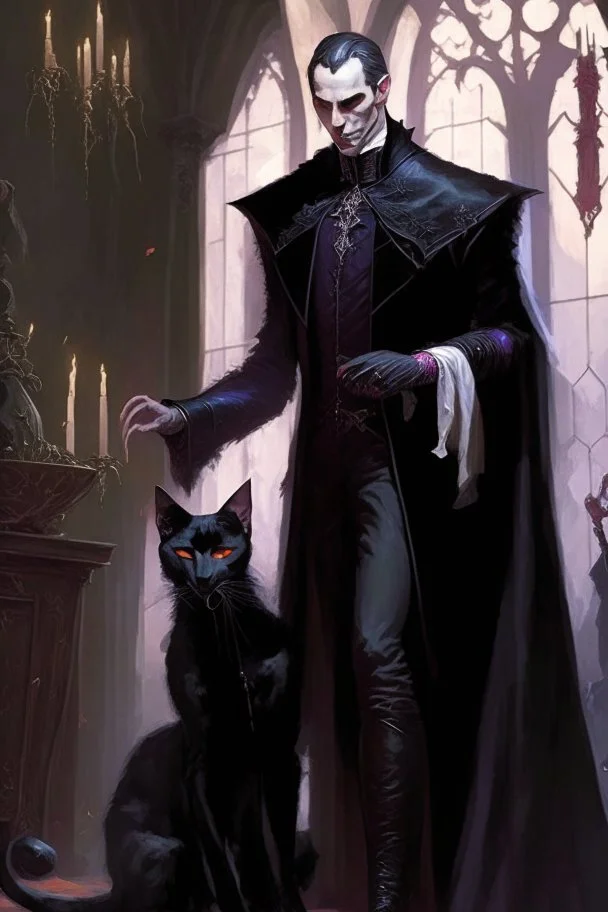 strahd con Zarovich marrying a human-sized black cat