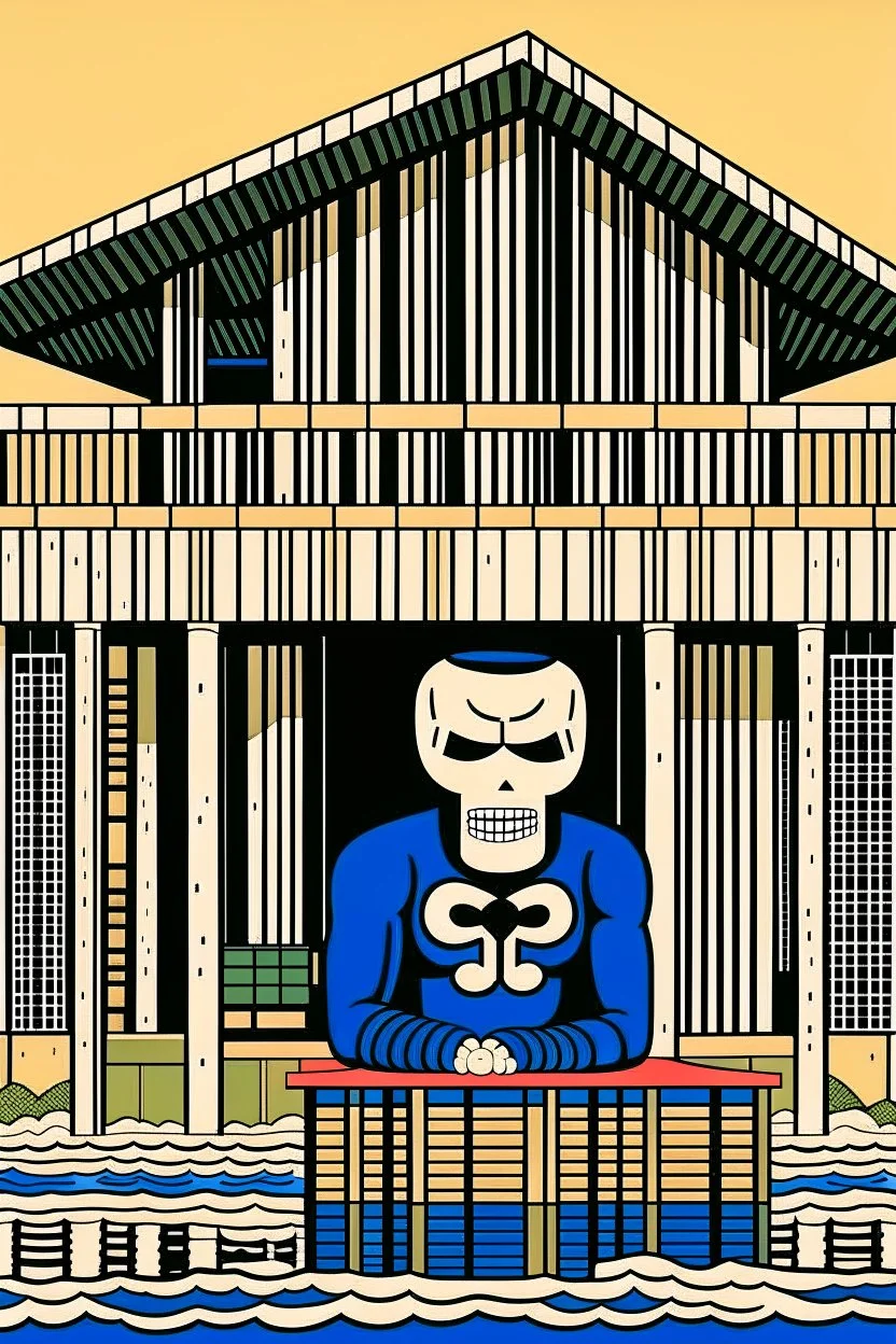 punisher sku;; beach hideout in the style of Hiroshi Nagai