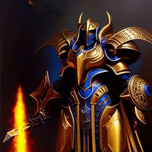 portrait 'High Templar Protoss Unit-Starcraft' ancient metal armor ,painting by gaston bussiere, greg rutkowski, yoji shinkawa, yoshitaka amano, tsutomu nihei, donato giancola, tim hildebrandt, oil on canvas, cinematic composition, extreme detail,fit full head inside picture,16k