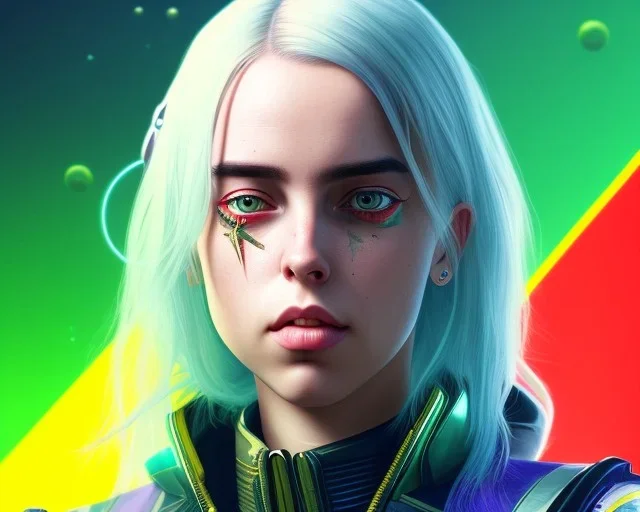 Billie Eilish, in stockings, cyberpunk2077