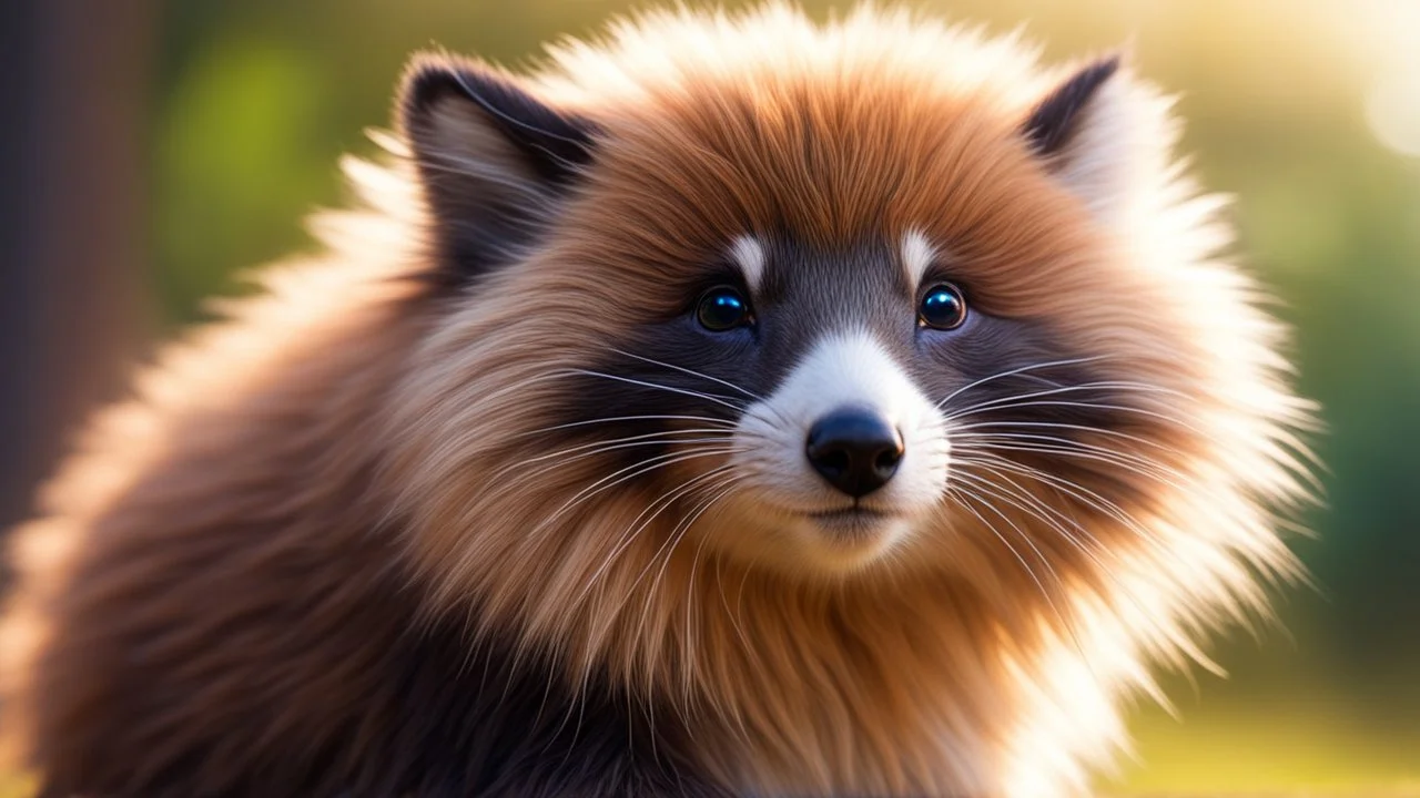 Strange, beautiful, unusual furry mammal, beautiful volumetric lighting, attractive composition, photorealistic, bokeh blur, extremely detailed, chiascuro