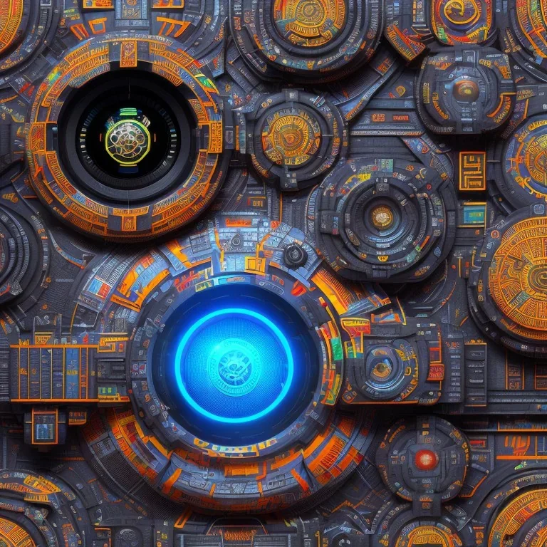 futuristic pinhole camera in Kente, rusted clocks lens, cinematic, scaffolding, african pattern symbols, engraved, cinema 4d, 3d render, corona renderer, 8k quality