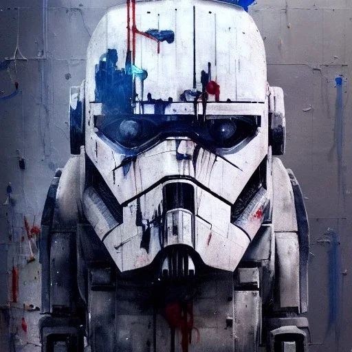 photorealistic at-at pilot helmet with weathered painting , illustration on coarse canvas by <agnes cecile> and <Yoji Shinkawa>, ornate and intricate details , soft smooth lighting, ultra detailed concept art,