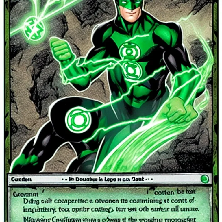 green lantern casting a shield construct from his ring, magic the gathering, DC Comics