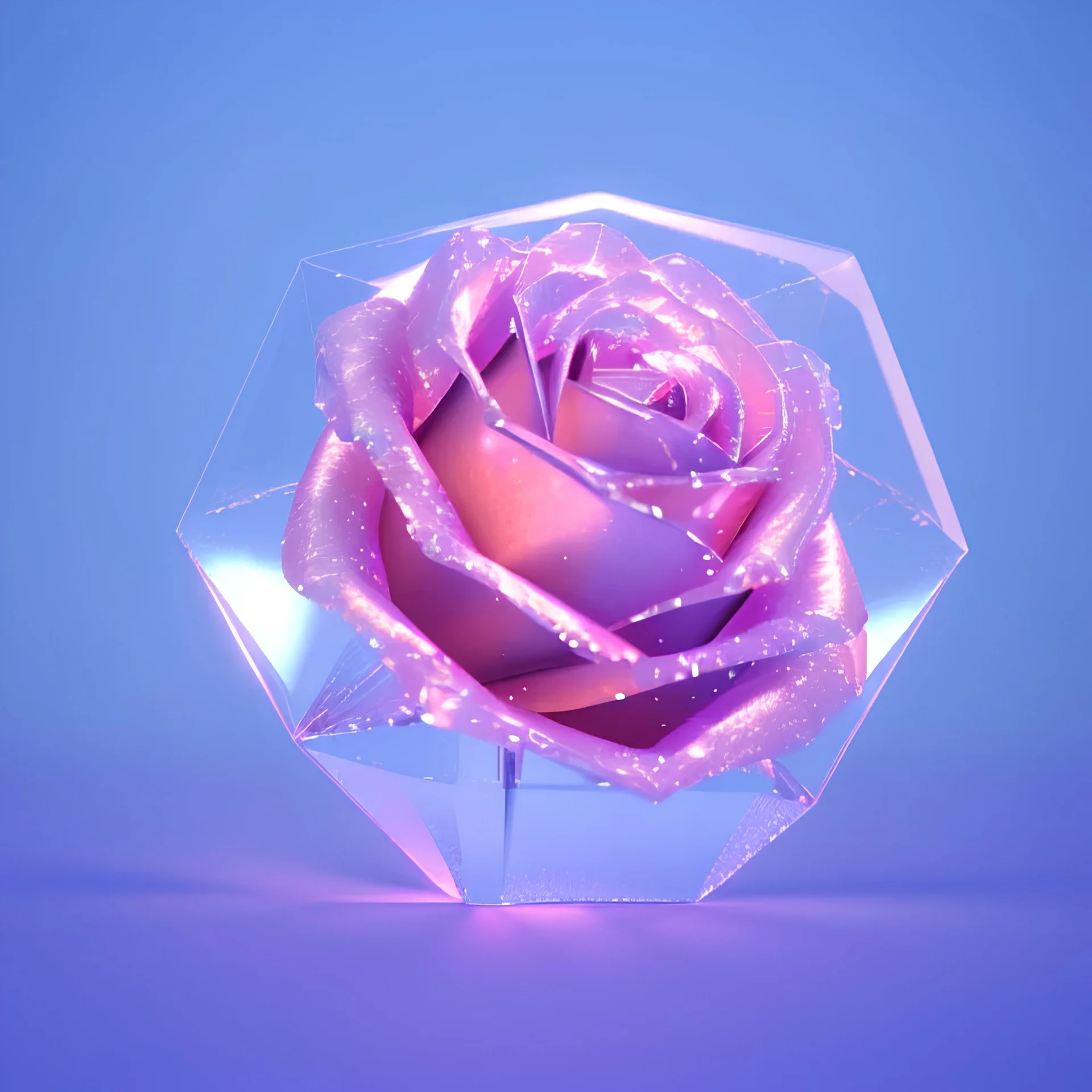 transparent crystal rose, crystallized, cinema lighting, cinema 4d, octane render, 3d render