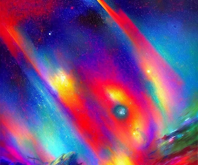 Vía Lactea. Art by "Guillermo Pérez Villalta". Vivid colors contrasts in an impressive way.