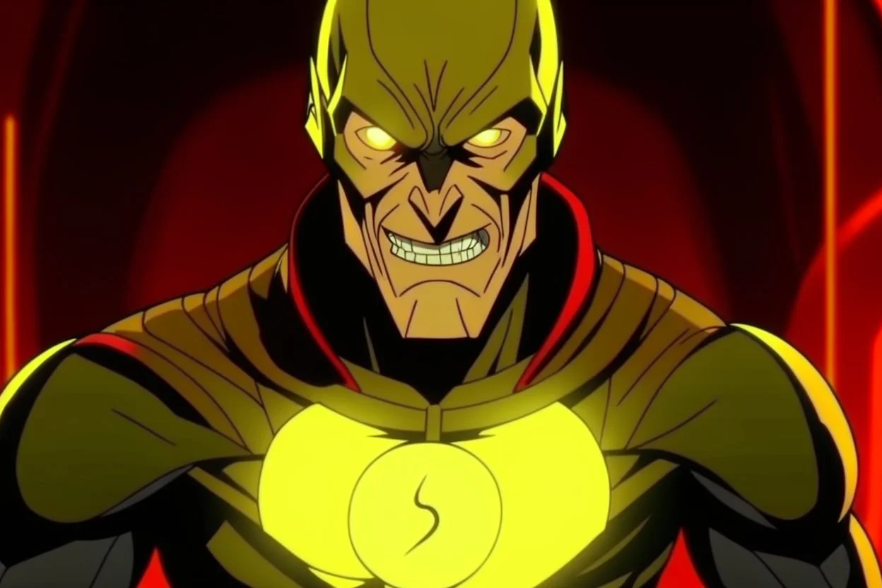 the reverse flash animated insede a medalion