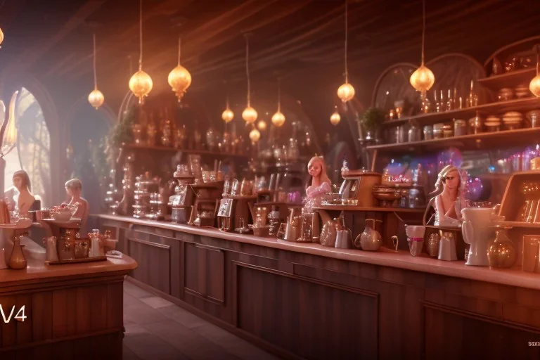 Magical fantasy fairy's coffee shop 8k