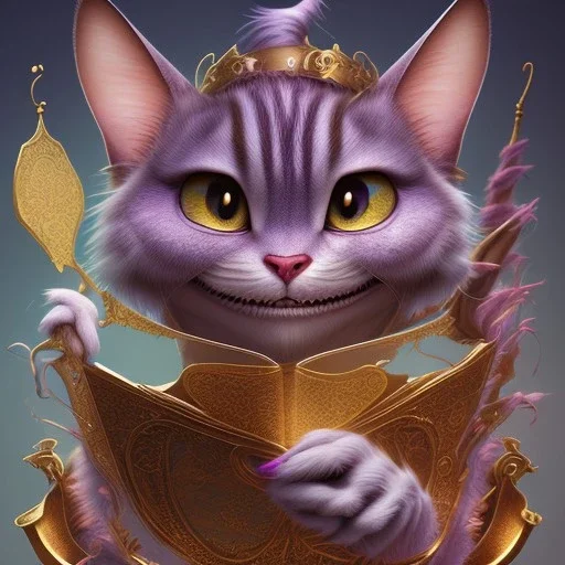 "Cheshire Cat" leading figure of Alice in the wonderland, detailed eyes, elegant,sarcastic smile, by Disney,Chie Yoshii,Brian Kesinger,Gediminas Pranckevičius,Kilian Eng,reg Rutkowski,