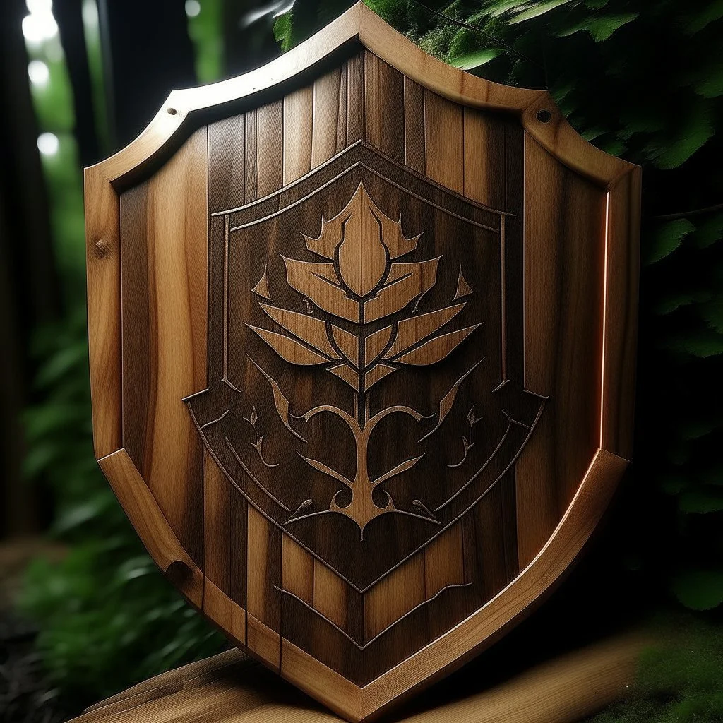 The Last Of Us Fireflies logo but as a Knight wooden shield