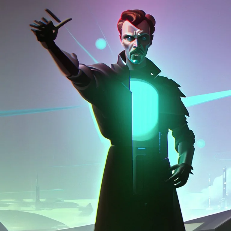 Futuristic, cyberpunk, Friedrich Nietzsche,