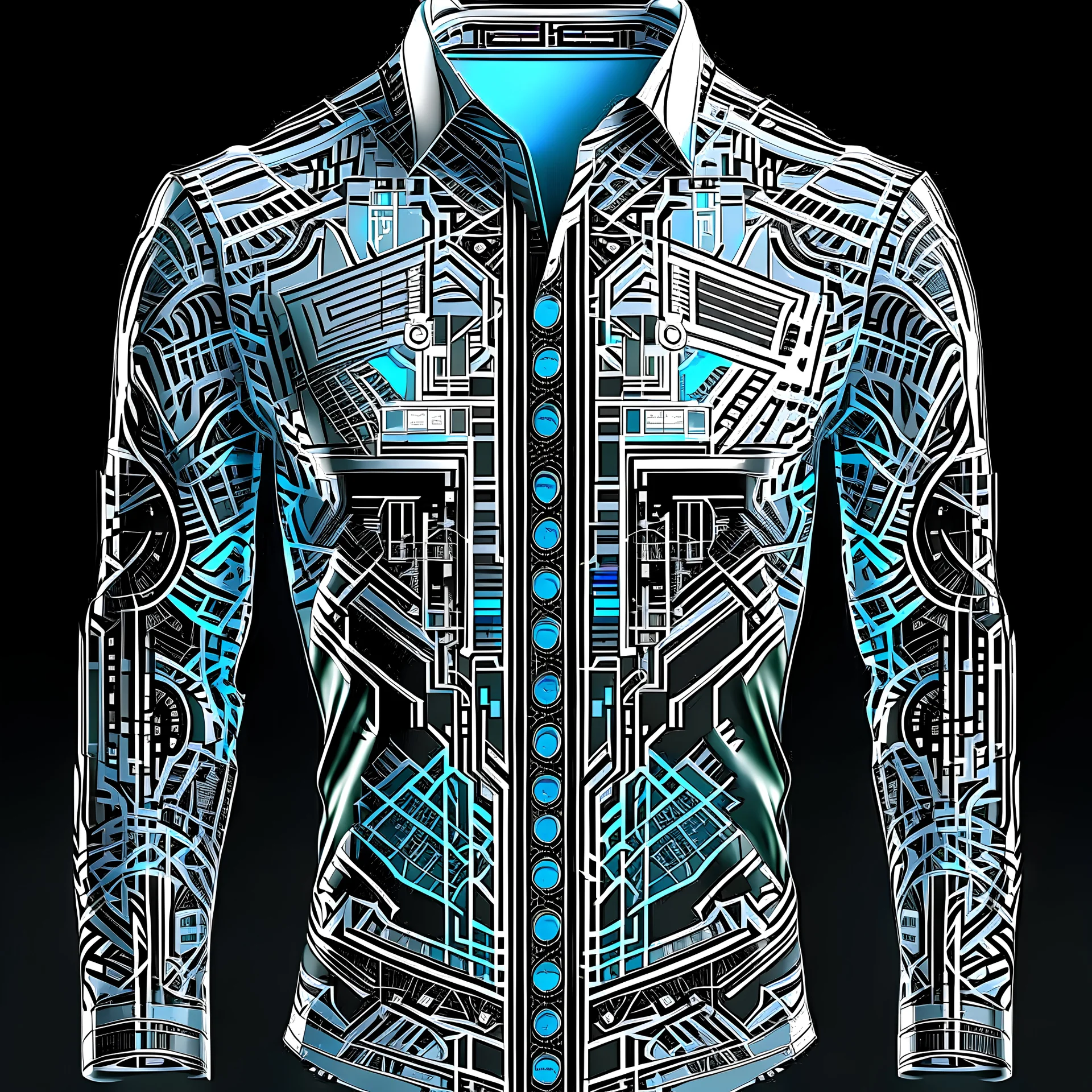 Camisa para hombre moda futurista elegante, calidad ultra, hiperdetallada, 12k