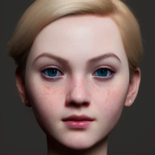 potrait girl look beautiful, close-up, dramatic, eyes like ocean blue, short hair, smile, 8k, rtx, eyebrows like serious, facing left, real, cute, hyper realistis