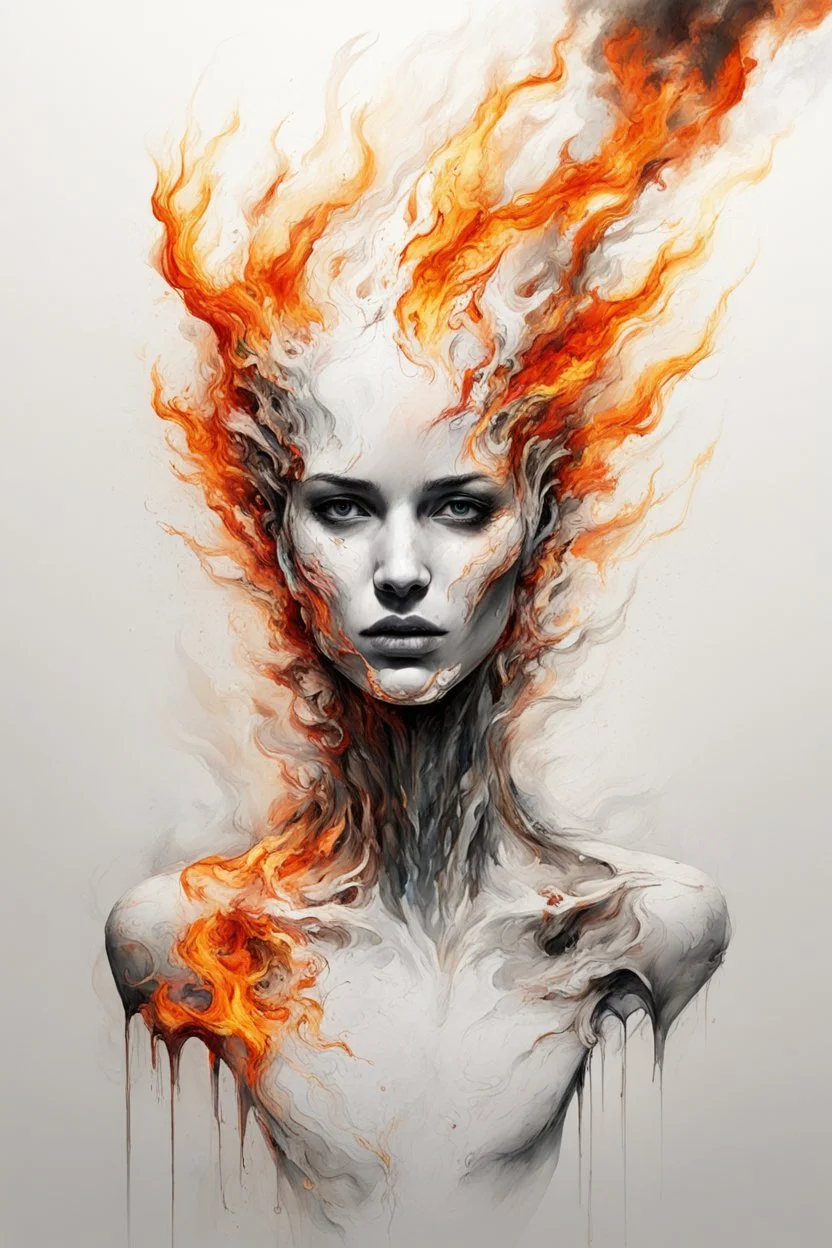 art, abstract, human, burning edges, (intense and emotional visual experience:1.5), (captivating and fiery ambiance:1.3), (dramatic and captivating essence:1.2), (fiery details:1.3), white background