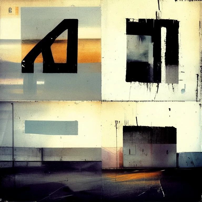 Minimal contemporary oil paintings of concrete1960s carpark covered in typography . In the style of Justin Mortimer and Phil Hale